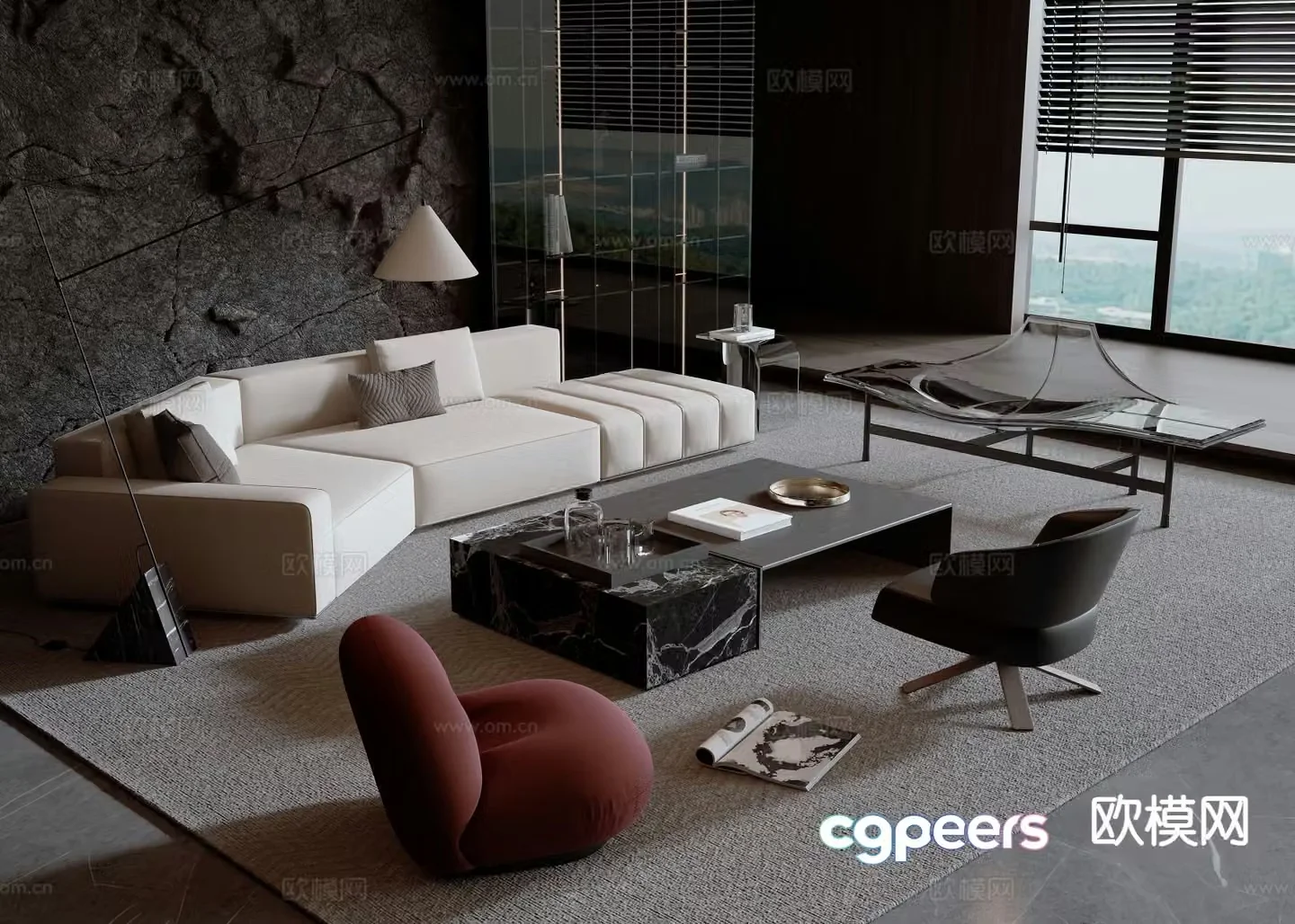 Modern sofa set 3d model