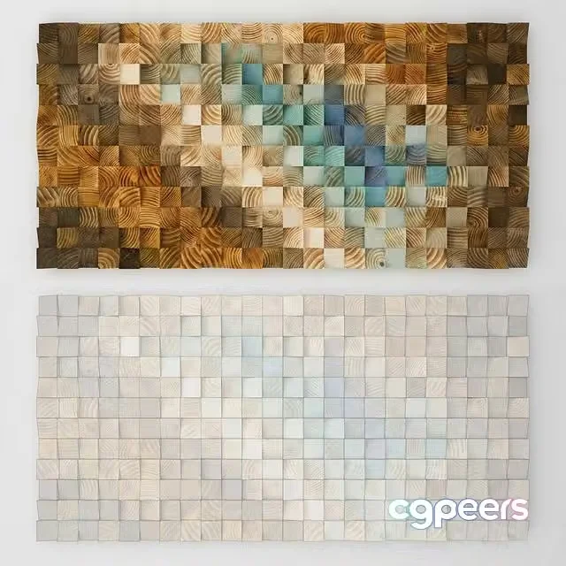 3ds Max Free – Wood wall mosaic – Art Glamour