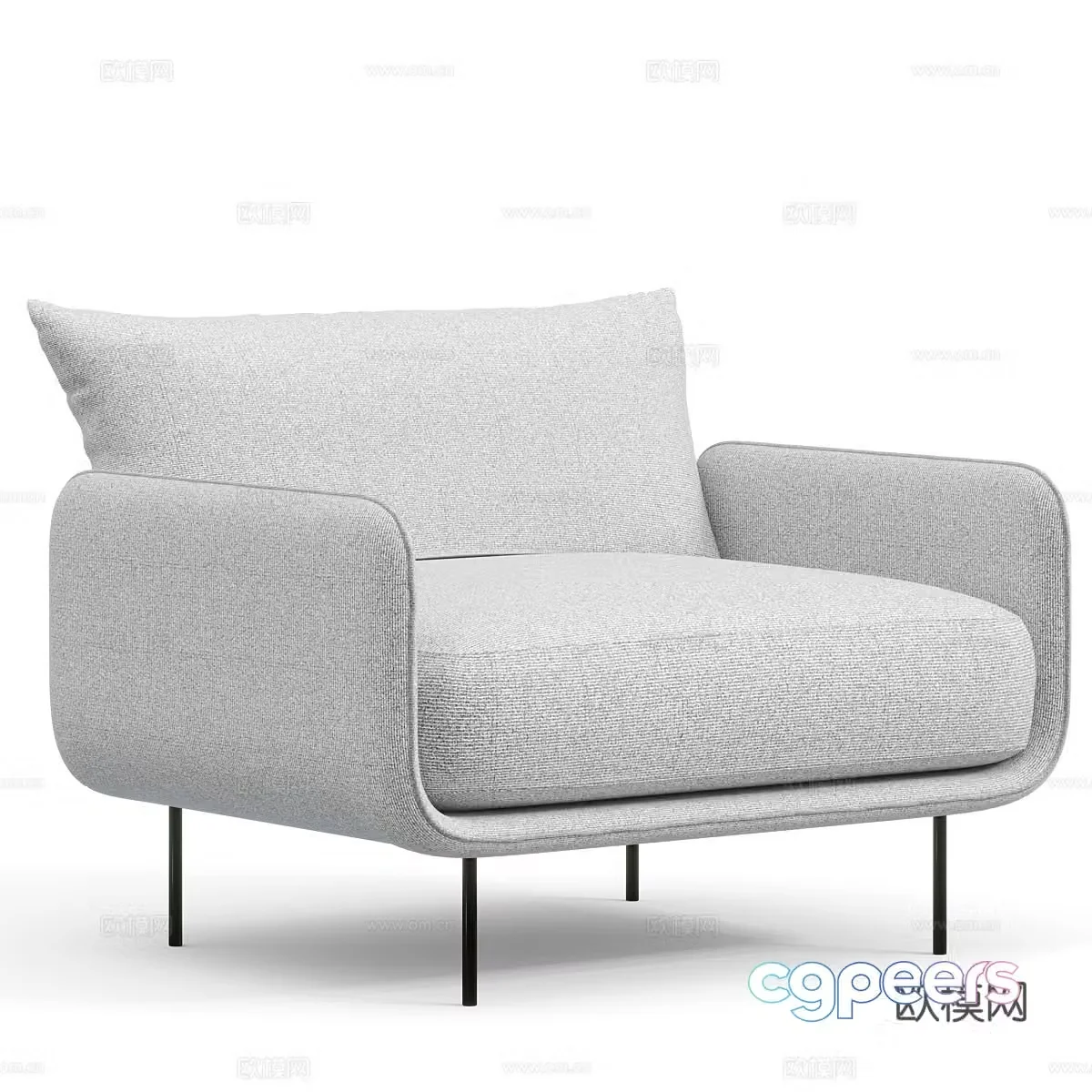 Modern simple single sofa single sofa simple sofa living room sofa casual sofa 3d model
