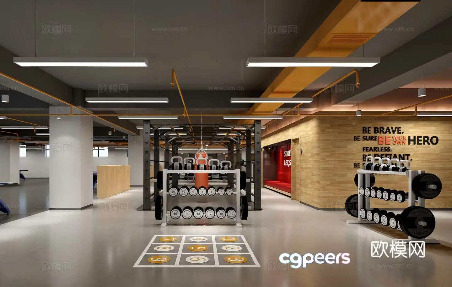 Modern gym 3d model