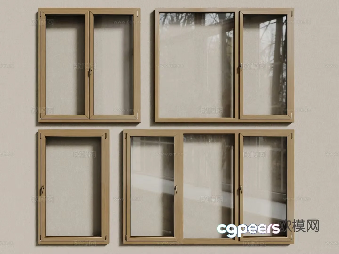 Modern windows casement windows floor-to-ceiling windows sliding windows 3d model