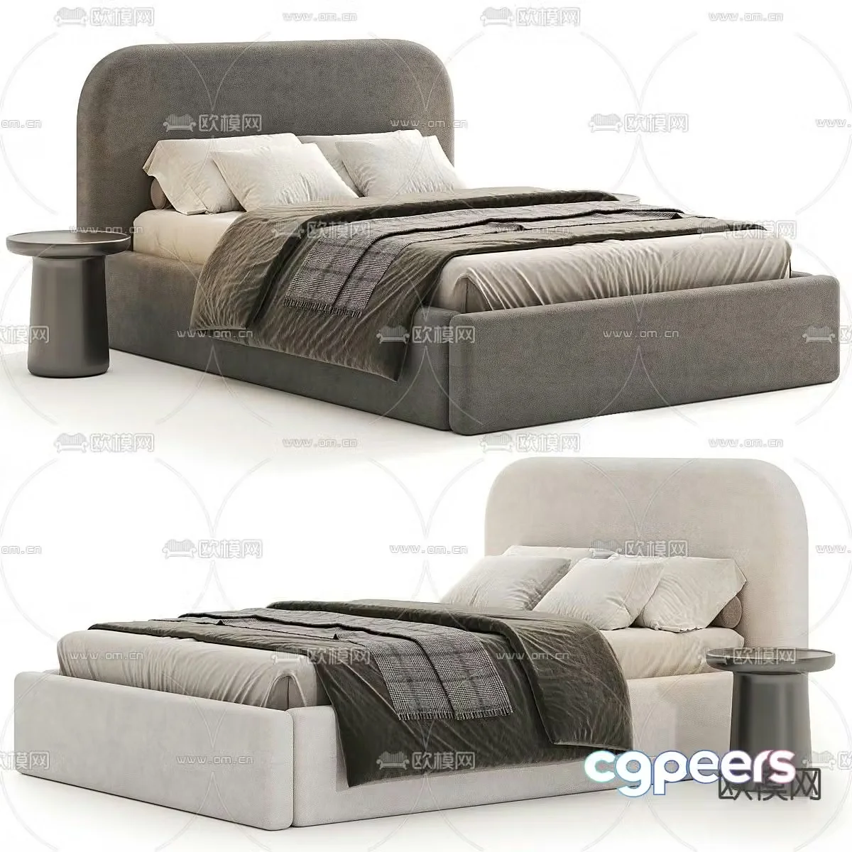 keviya double bed 3d model