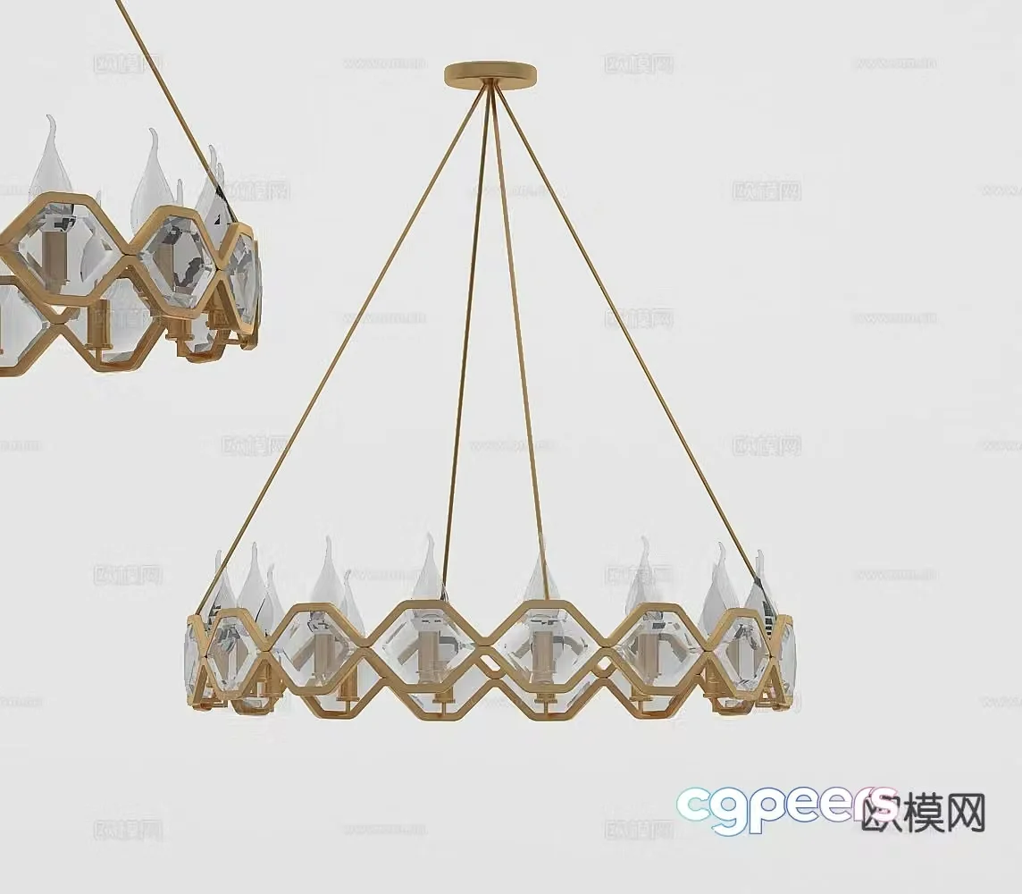 Modern crystal chandelier 3d model