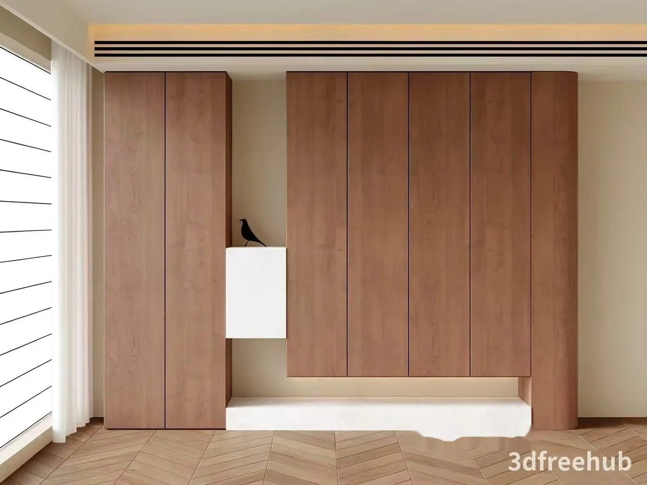 Modern Wooden Cabinets 3D Model – 19163 – VRAY Render
