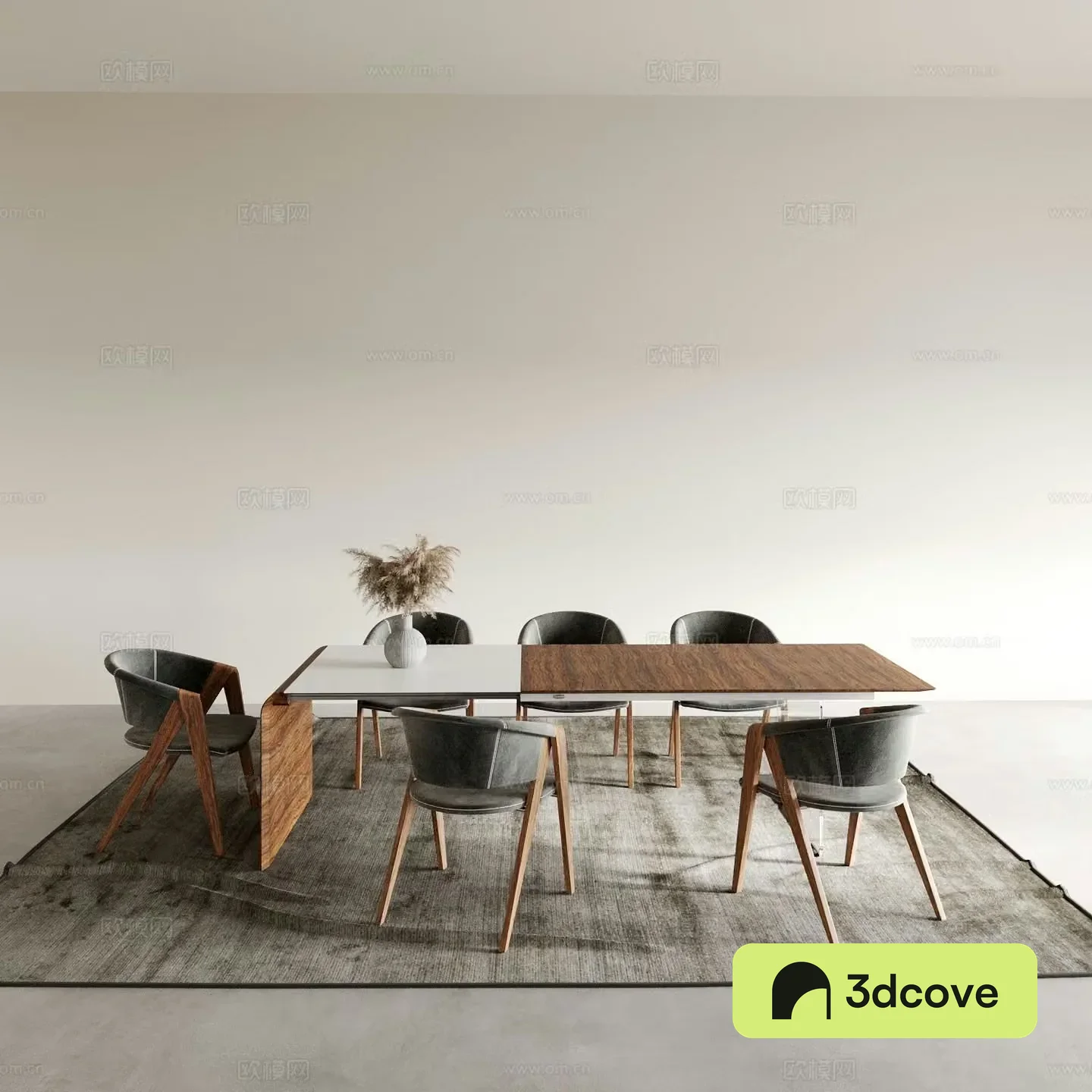 Wabi-sabi dining table and chairs strip dining table