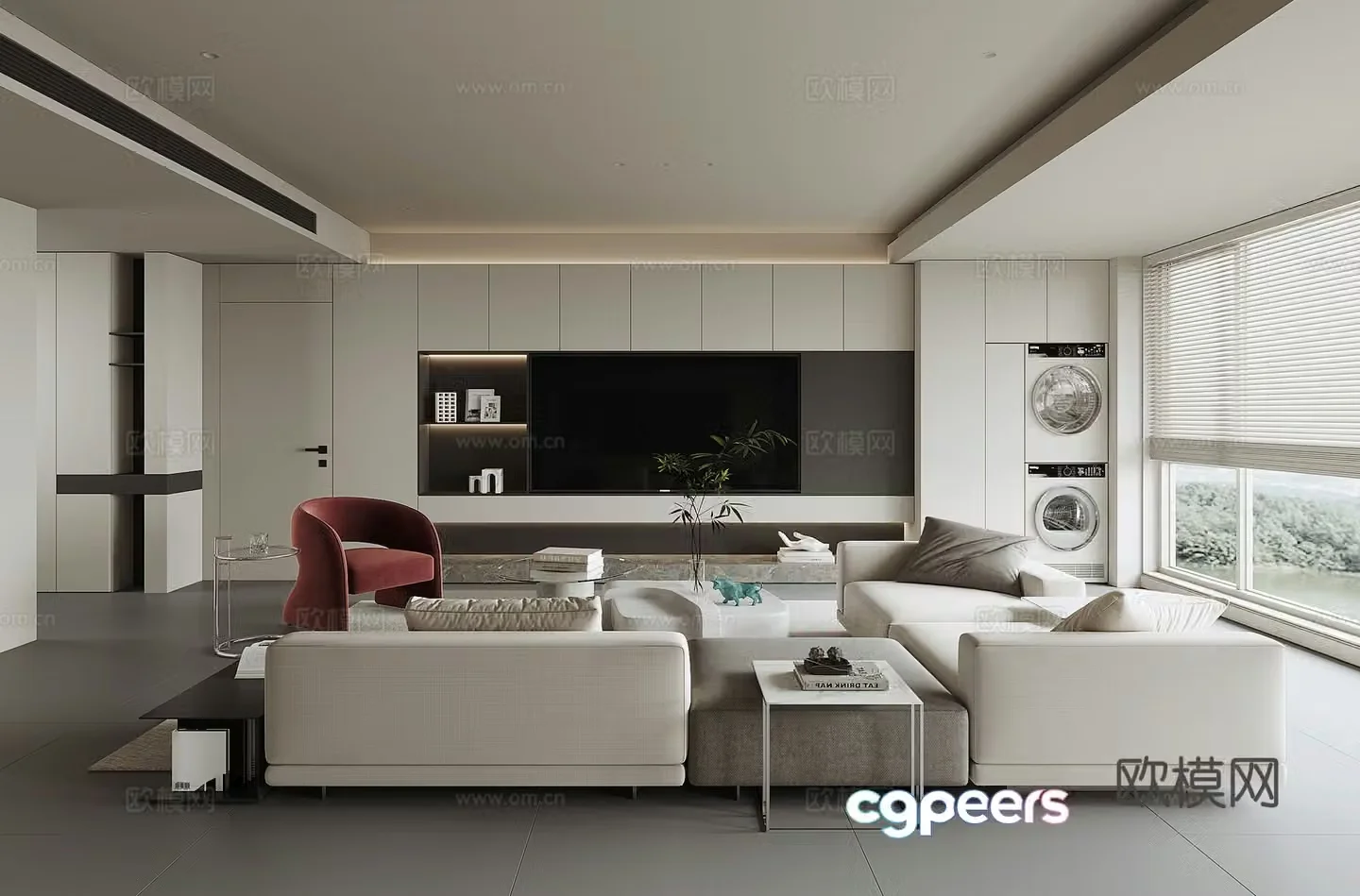 Modern home living room 3d model