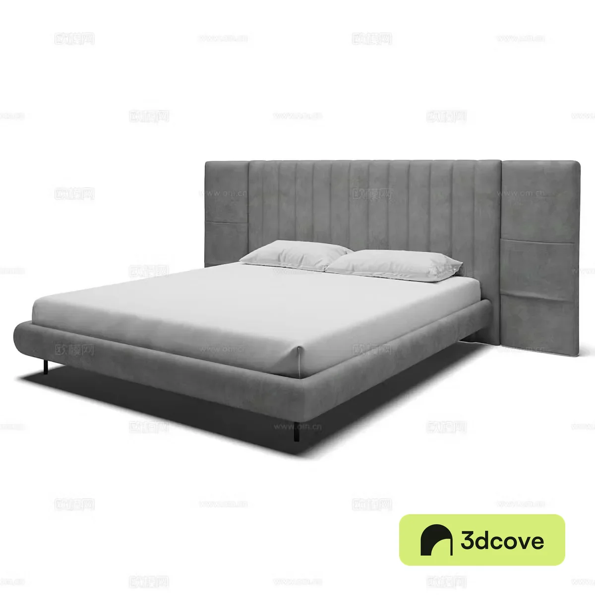 Modern simple double bed Simple bed Bedroom bed Pillow