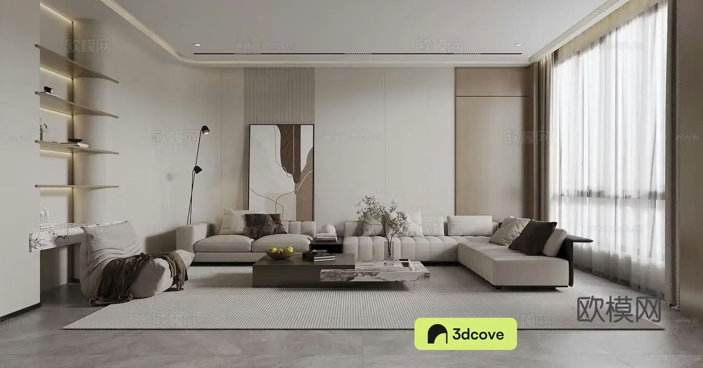 Modern living and dining room
