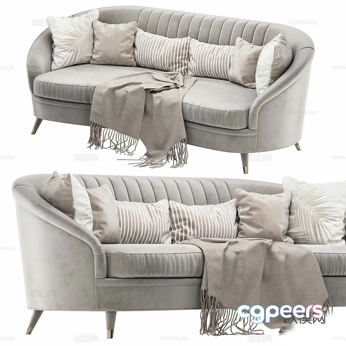 Simple European Light Luxury ANTIBES Casual Sofa 3D Model