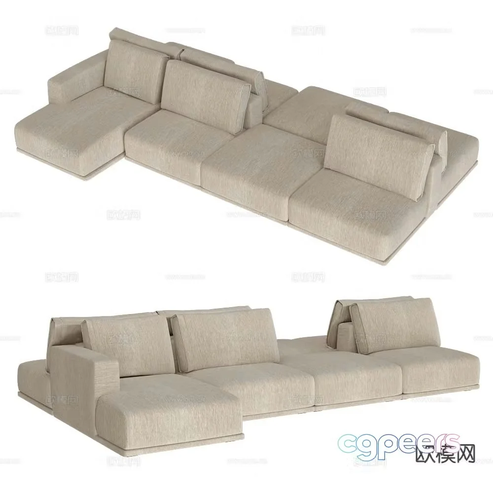 Il Fanale corner sofa modular sofa 3d model