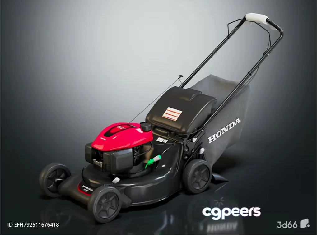 A Red And Black Lawn Mower 3D Model – 18582 – VRAY Render