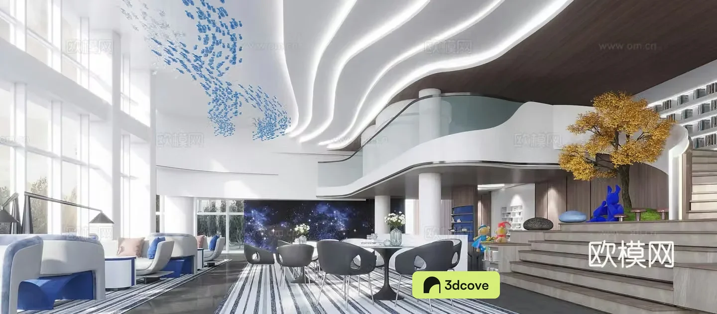 Modern Technology Exhibition Hall Sales Office Sales Department Company Lobby Hall Life Experience Hall