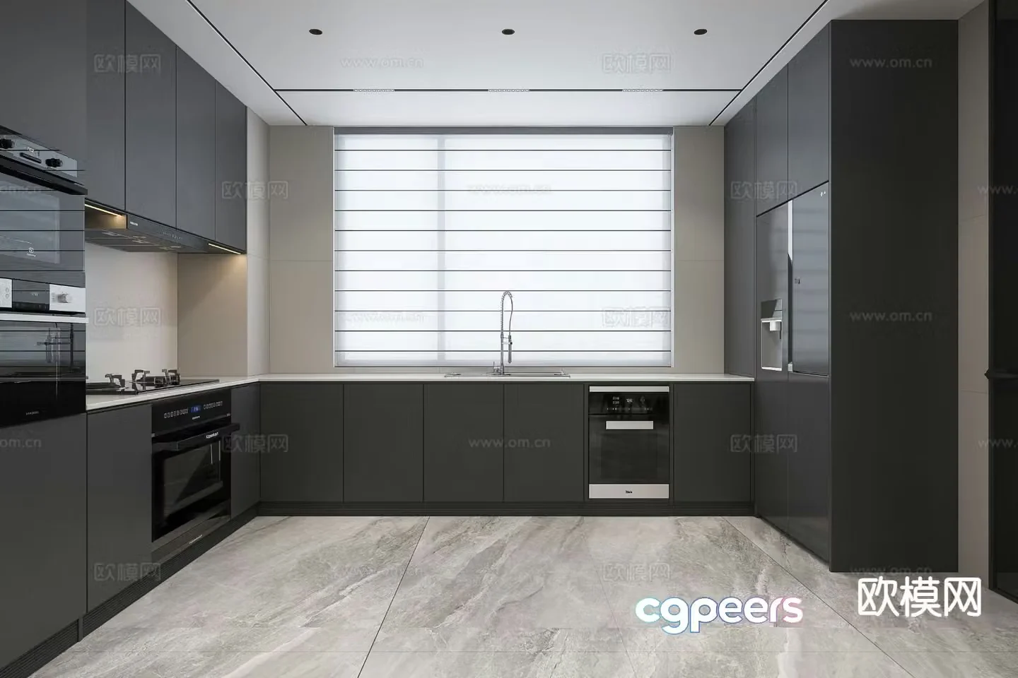 modern kitchen cabinet 3d model
