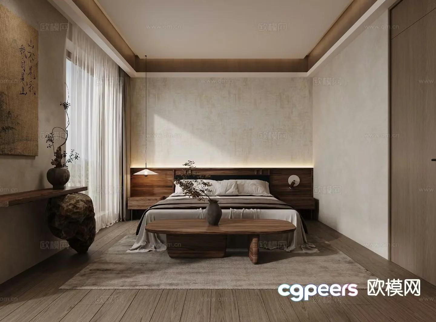 Wabi Sabi bedroom master bedroom 3d model