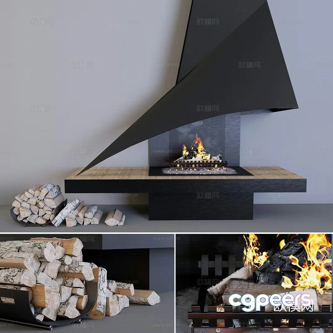 Fireplace 3d model