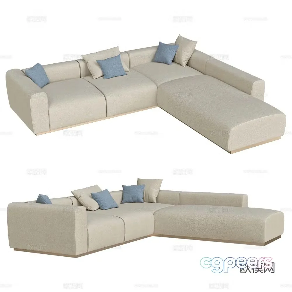 Braid multi-person sofa corner sofa 3d model