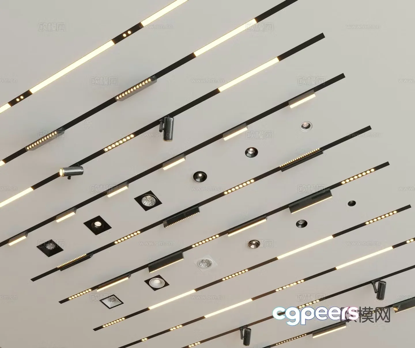 Surface mounted downlight spotlight magnetic light track light 3D model