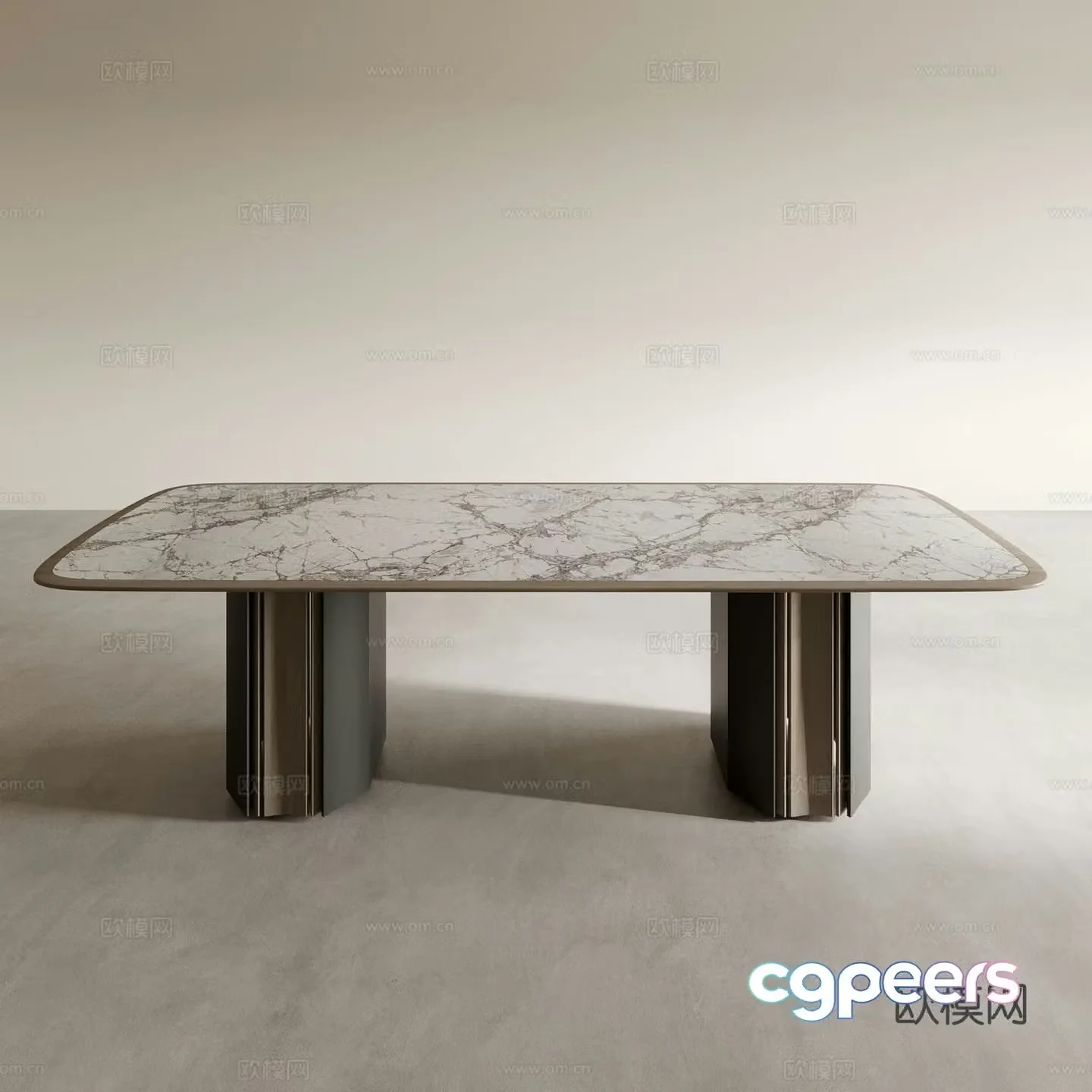Dining table long table square table 3d model