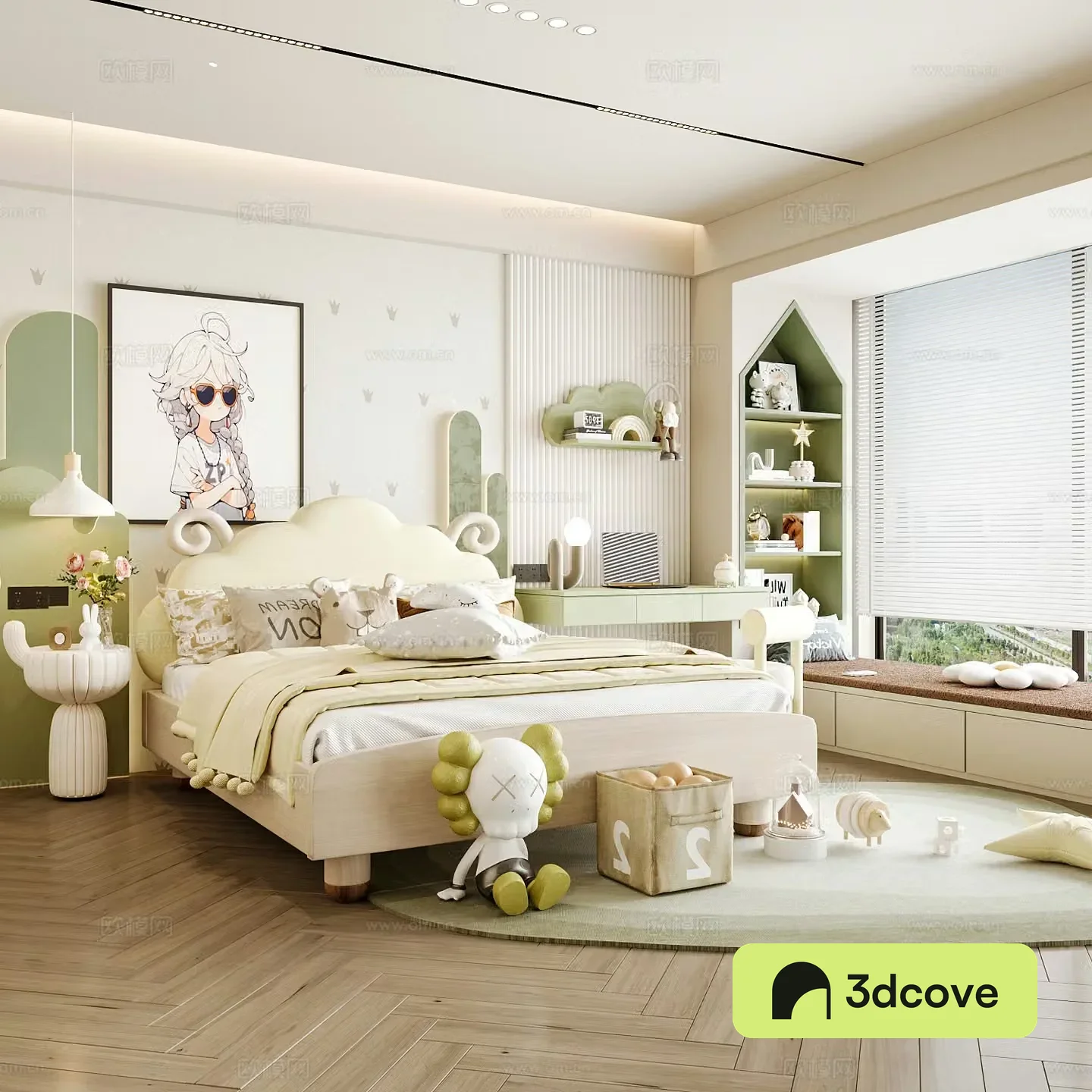 Modern children’s room boy’s room girl’s room children’s bed children’s wardrobe children’s desk