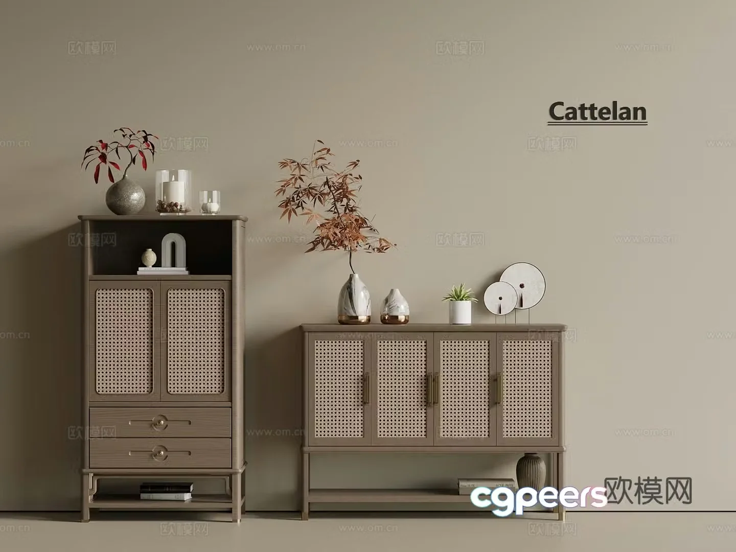 Middle-aged New Chinese style porch cabinet low cabinet end view cabinet porch cabinet side cabinet 3D model