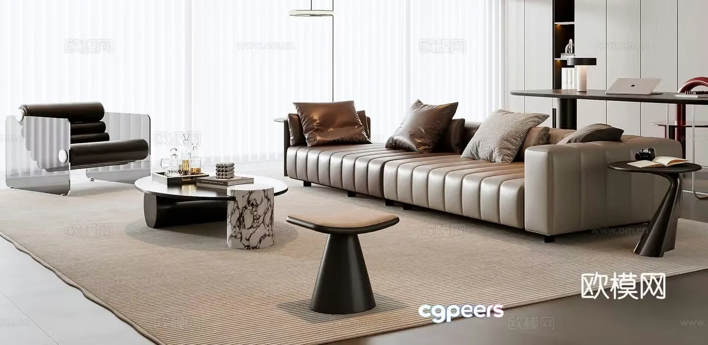 Italian sectional sofa 3d model