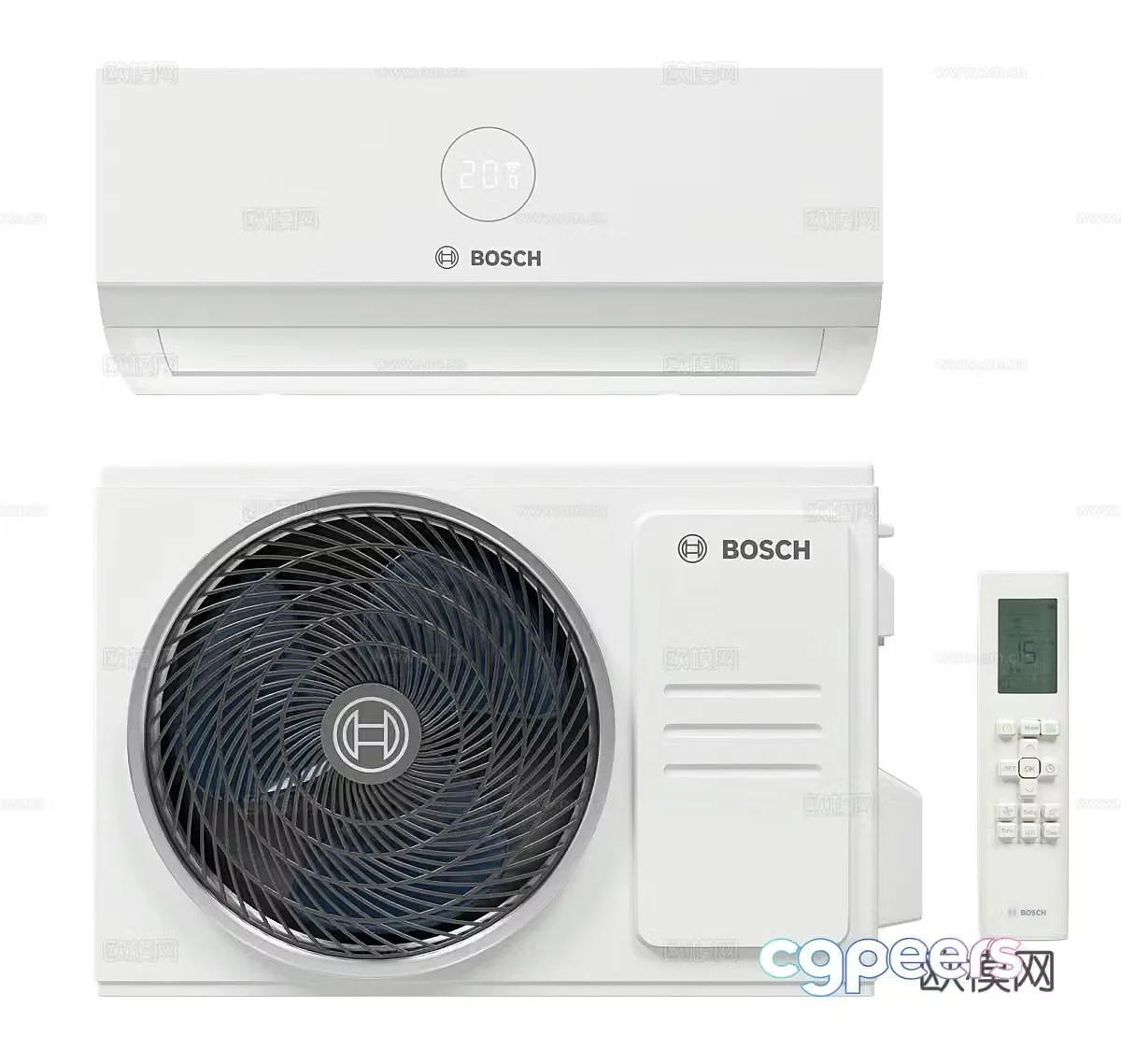 Bosch air conditioner external unit wall-mounted air conditioner 3D model