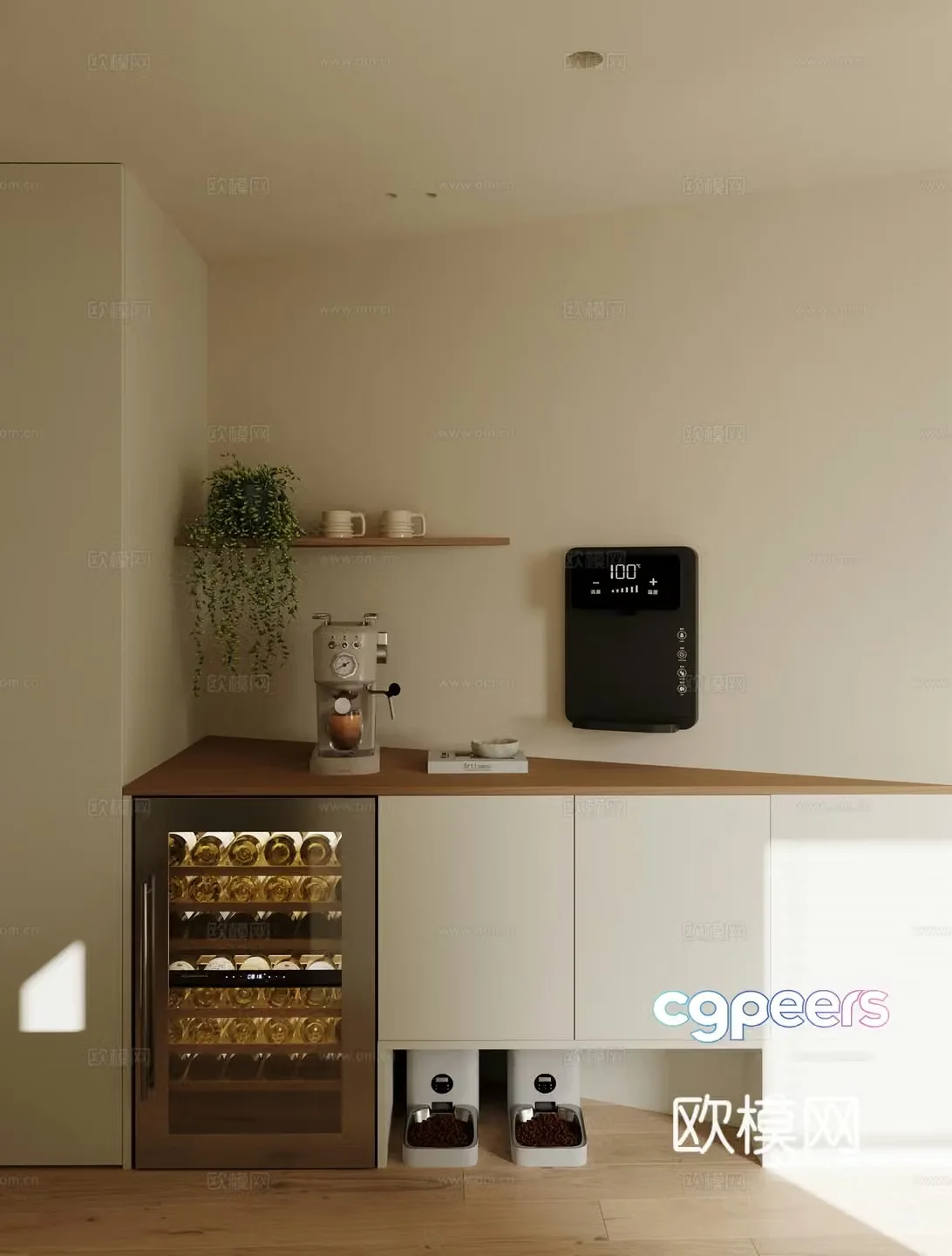 Modern wine cabinet 3d model