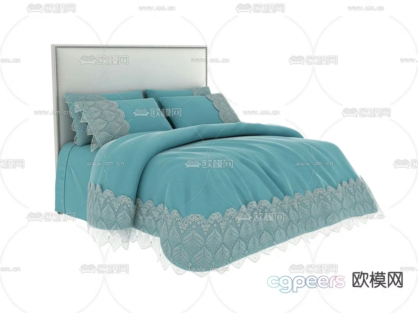 Modern double bed 3d model