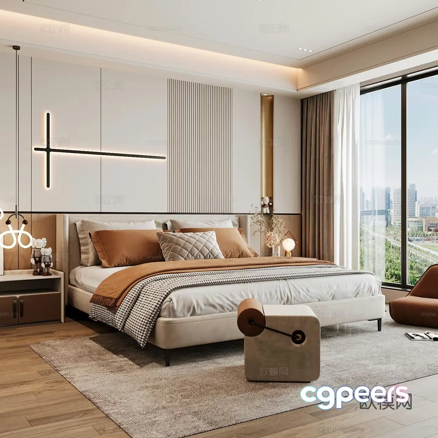 Modern home bedroom Modern bedroom Italian bedroom Simple bedroom Italian bed 3d model