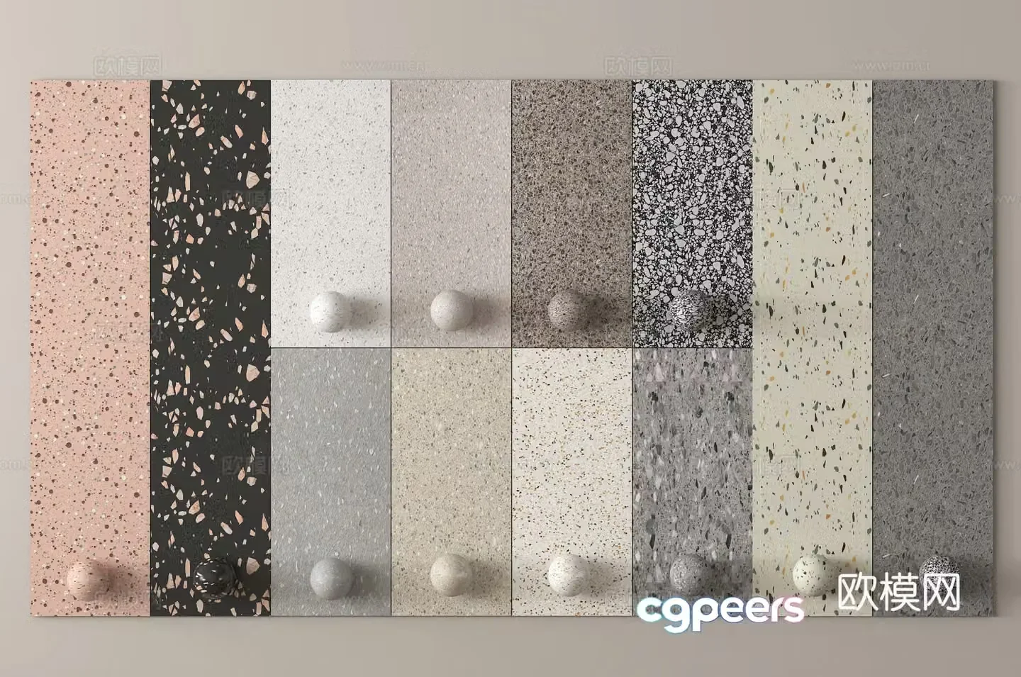 Terrazzo Wallpaper Background Wall 3D Model