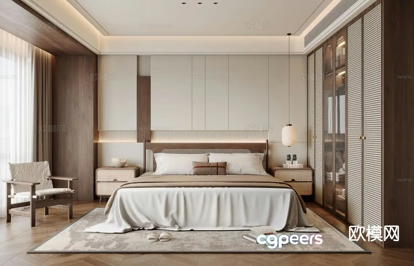 New Chinese style bedroom master bedroom 3d model