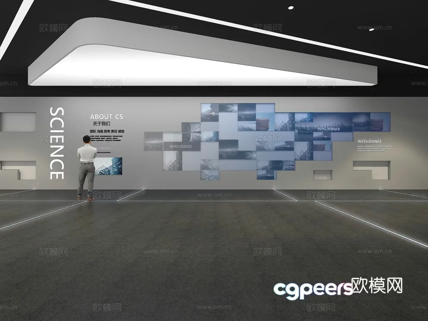 Cultural wall Corporate culture wall Display wall Theme wall Exhibition hall Campus culture Corridor 3D model