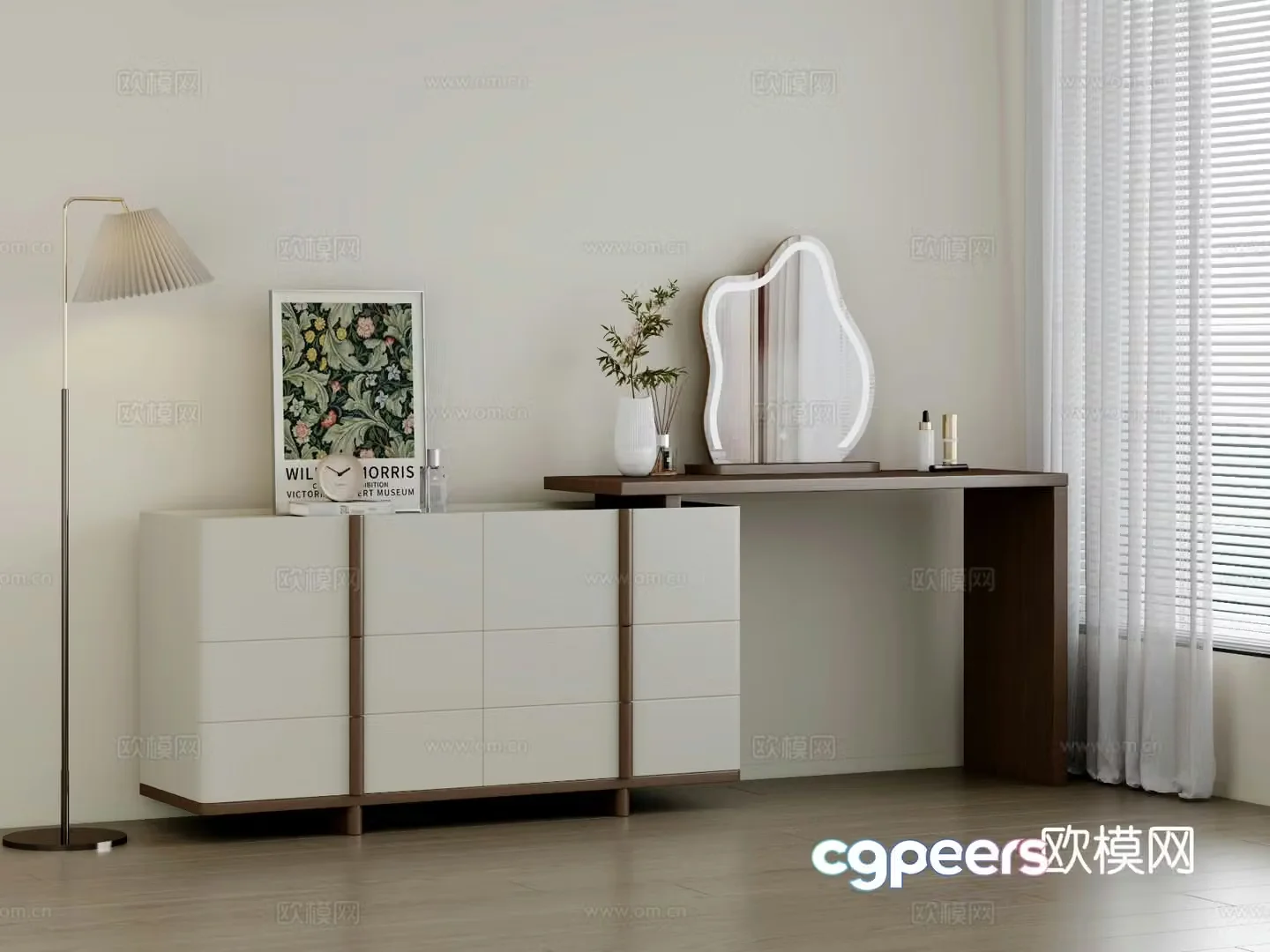 Medieval style dressing table 3d model