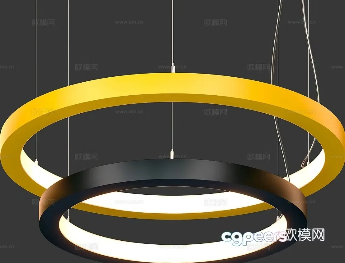 Ring chandelier art chandelier 3d model