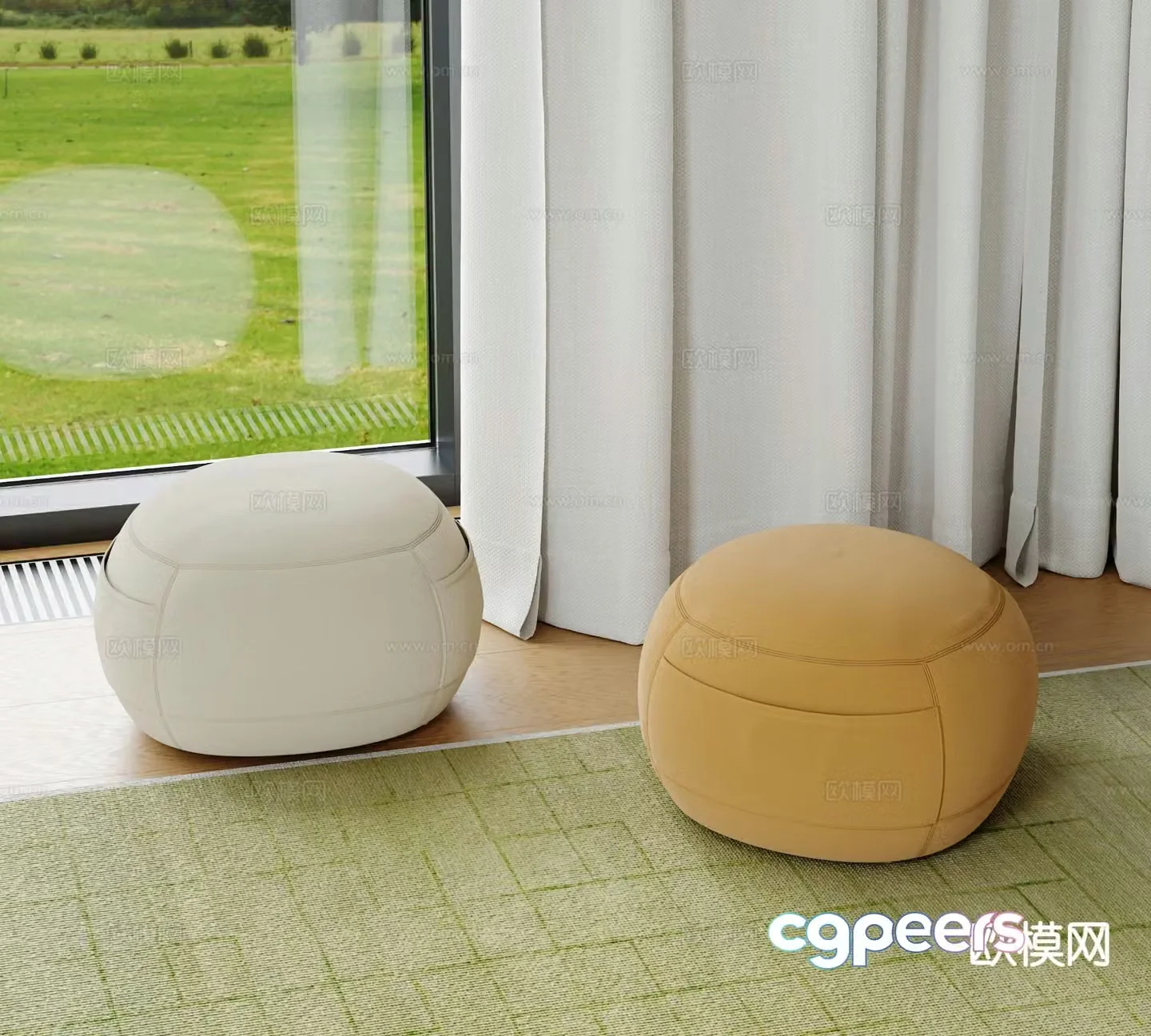 Modern stool sofa stool 3d model