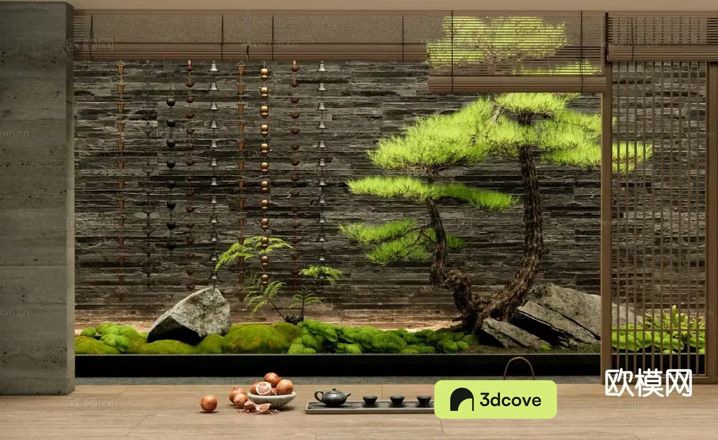 New Chinese style indoor landscaping courtyard sketch