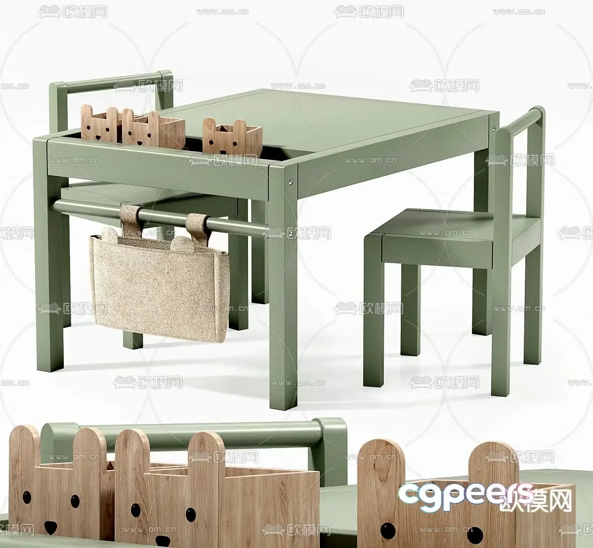 Children’s tables and chairs cartoon tables and chairs 3d model