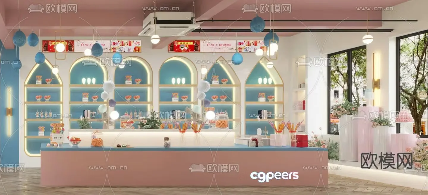 Dessert Shop Snack Shop 3D Model