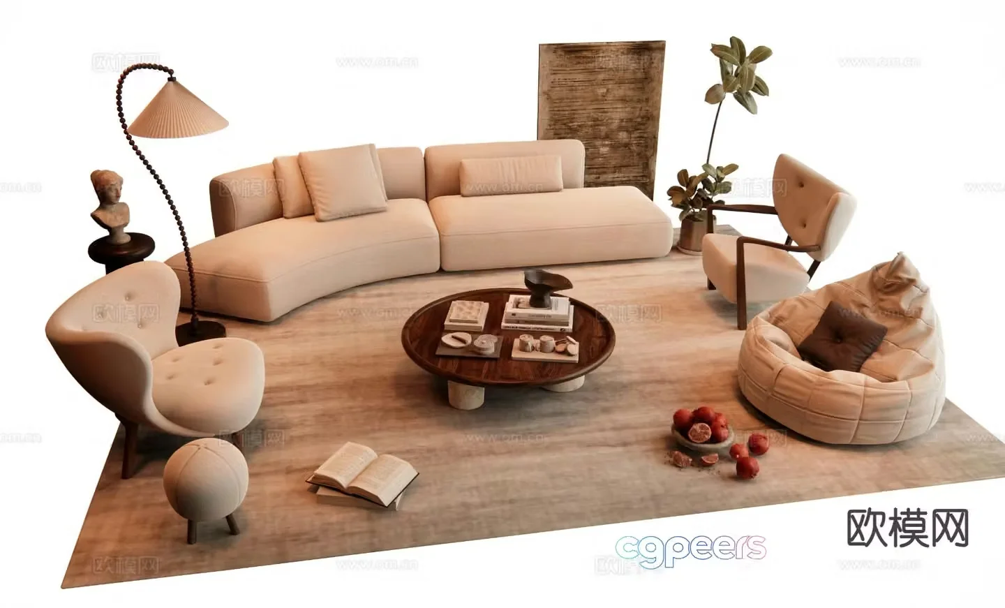 Wabi Sabi modular sofa 3d model