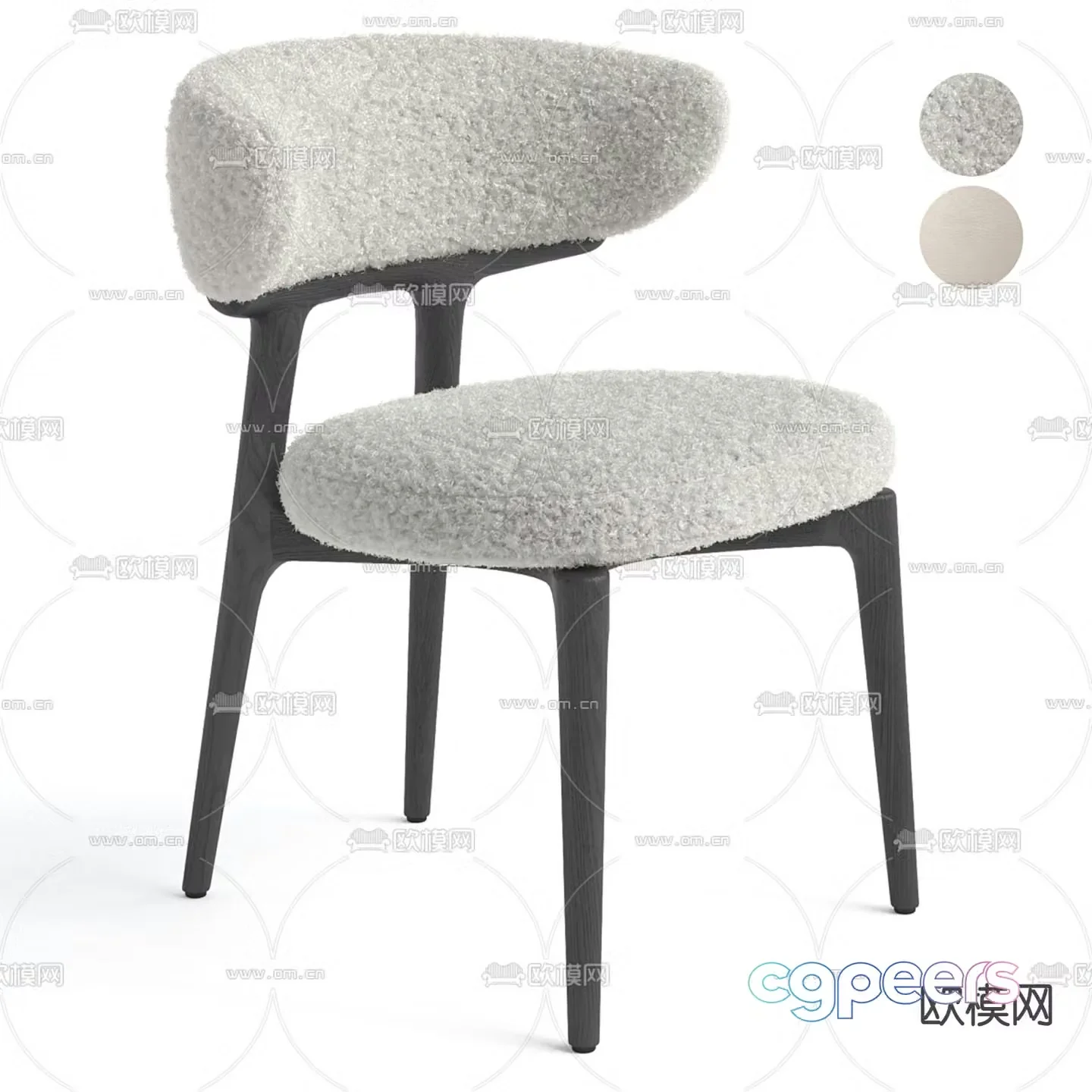 Modern dining chair single chair 3d model