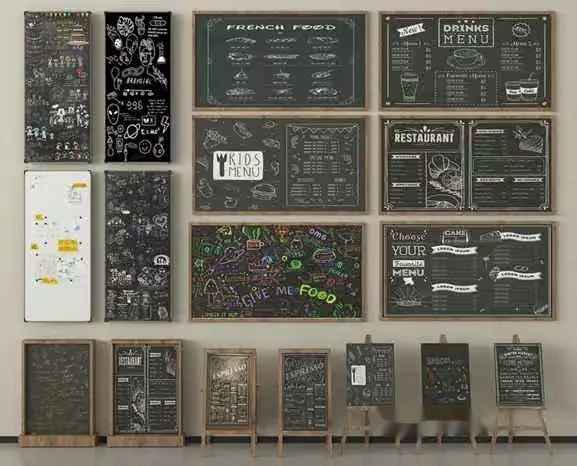Chalkboard Menus 3D Model – 2639 – VRAY Render