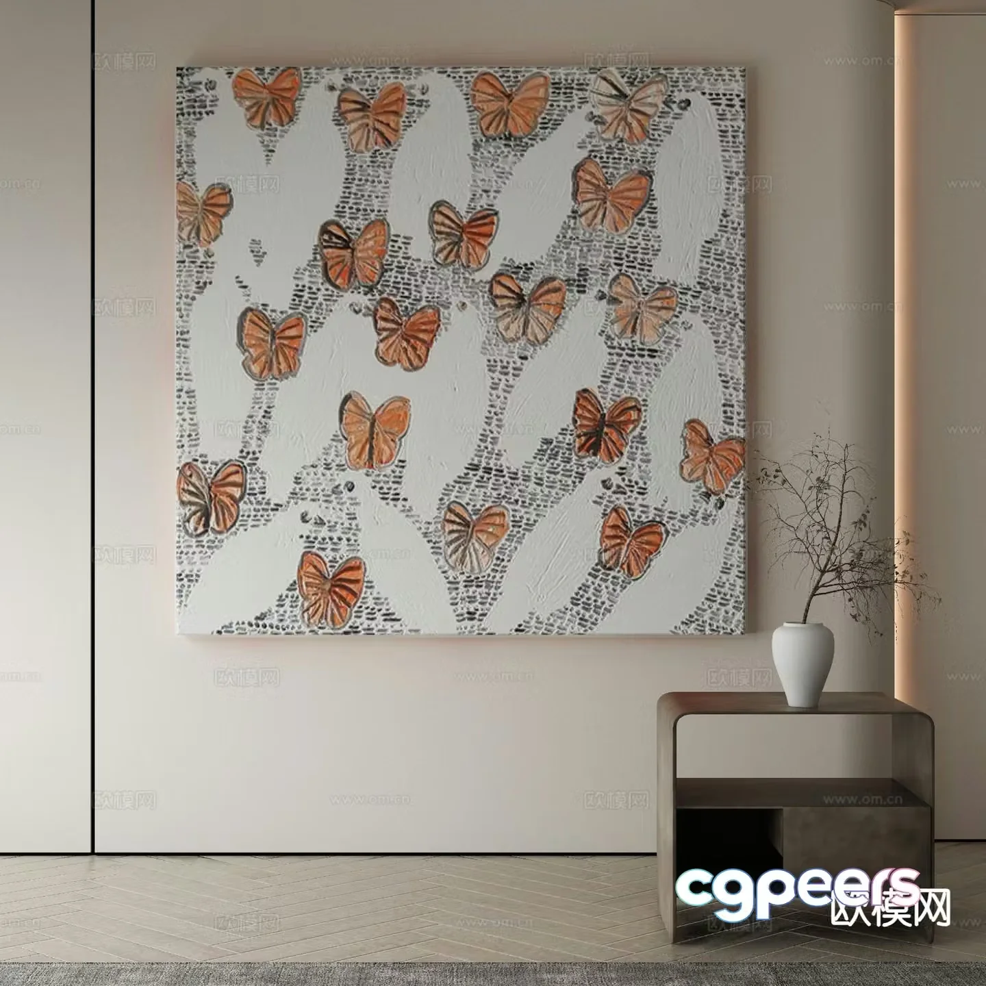 Modern art painting texture painting decorative painting 3d model