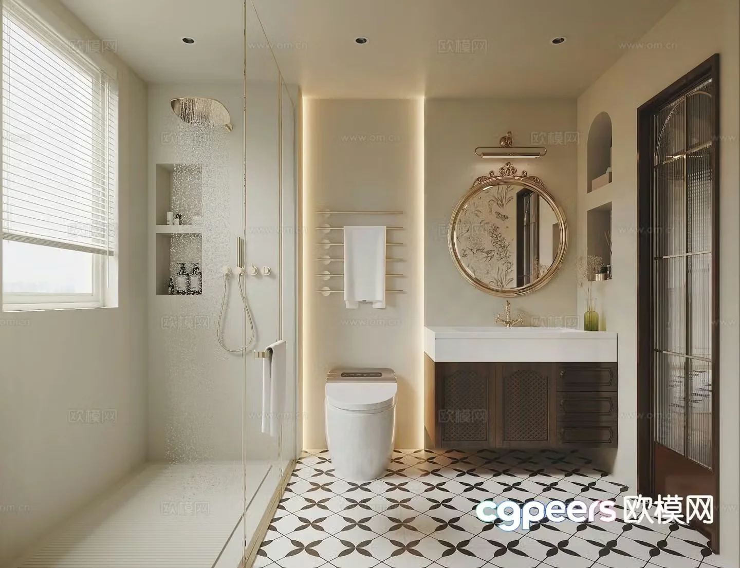 French bathroom bathroom 3d model