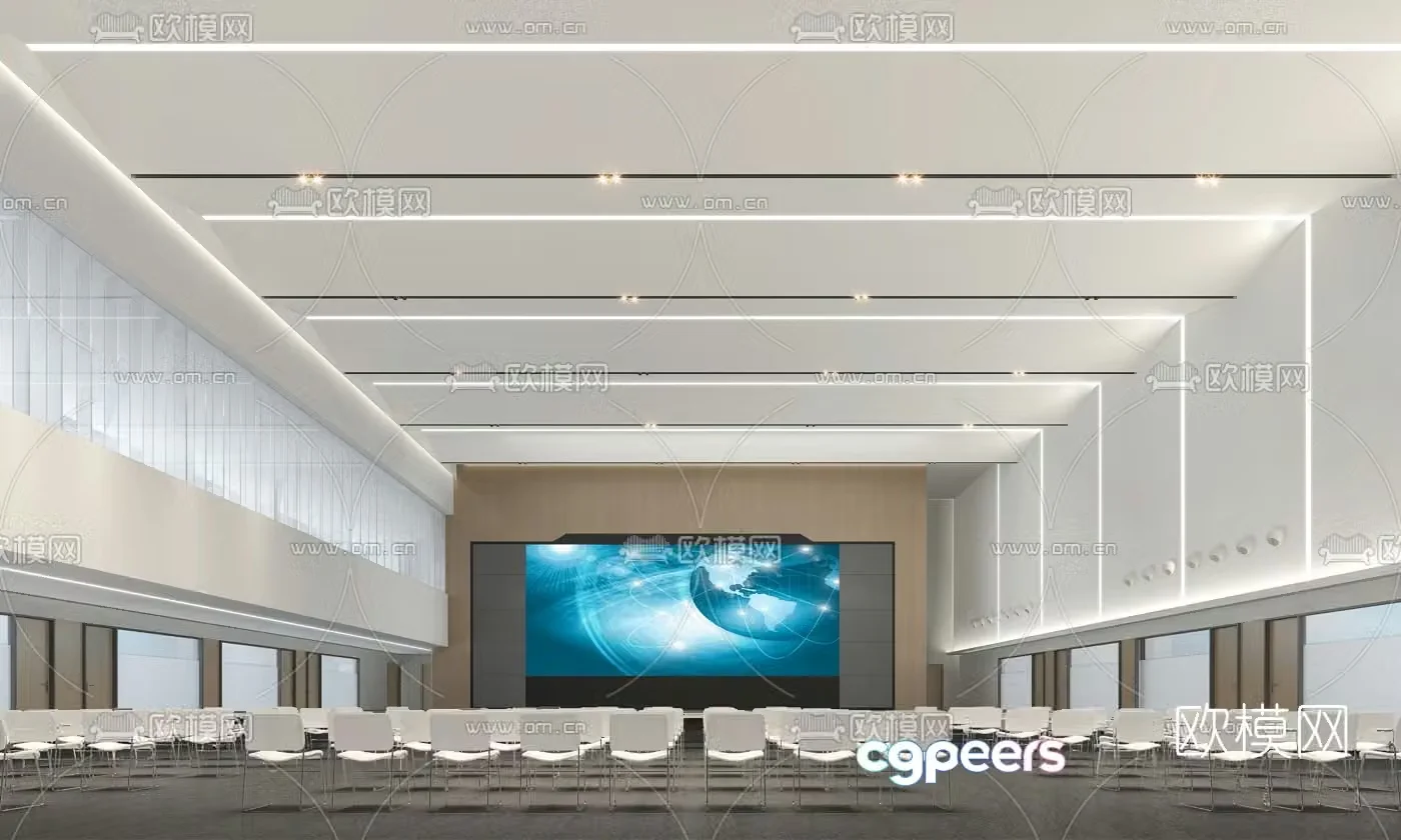 Modern hotel conference hall lecture hall 3d model