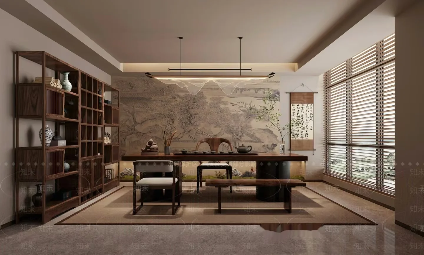 Modern Asian Dining Room 3D Model – 16818 – VRAY Render