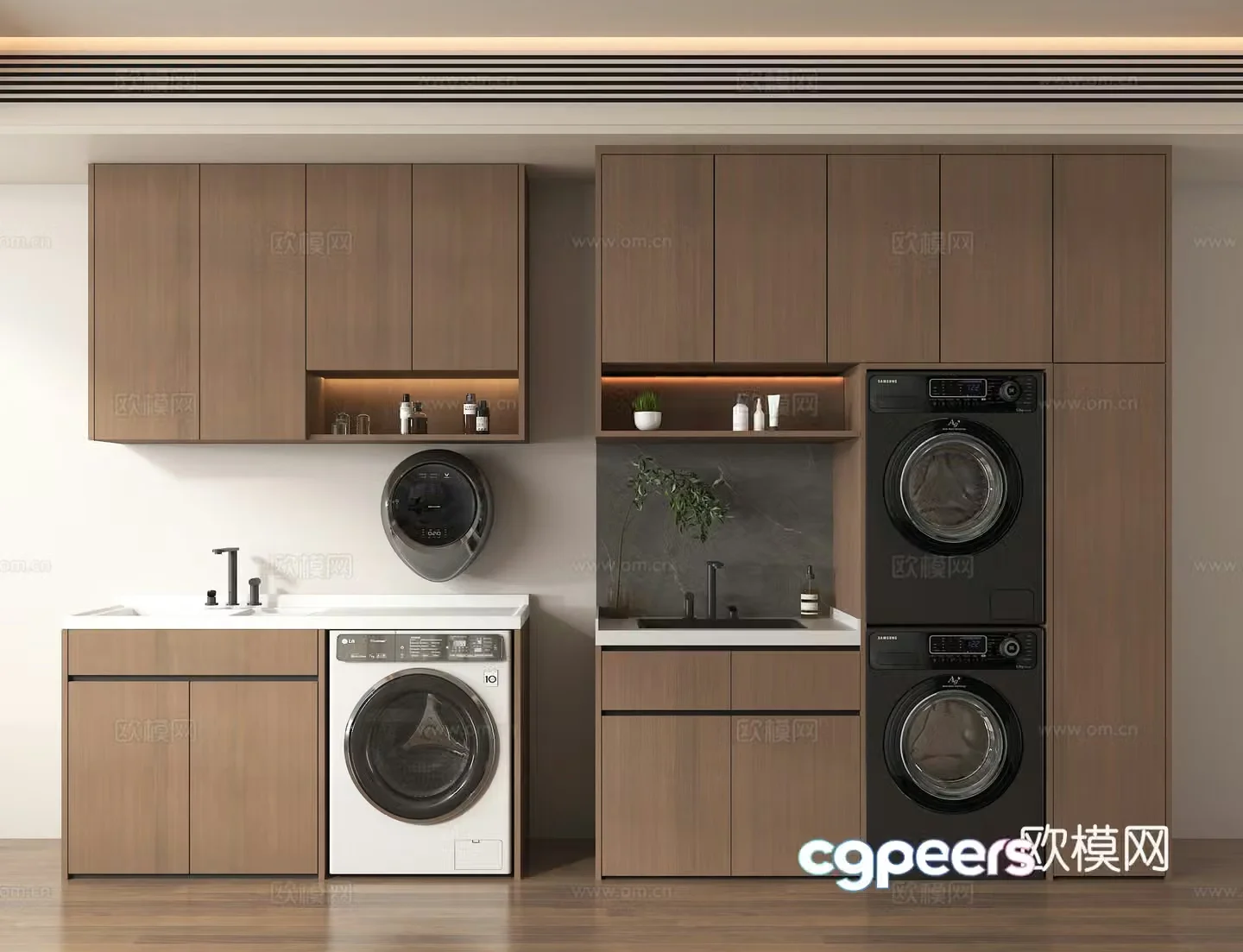 Washing cabinet wall-mounted washing machine drying machine 3D model