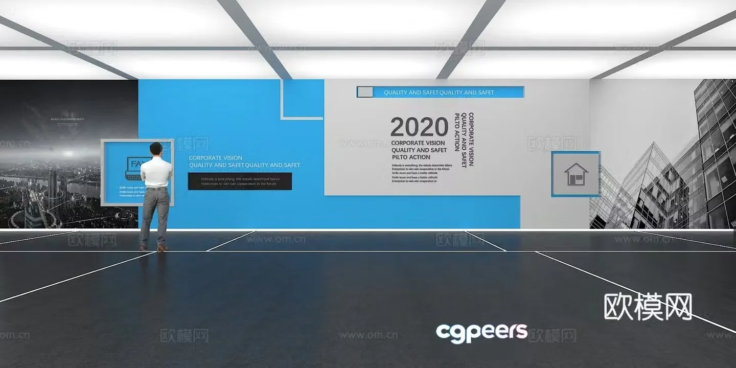 Cultural wall Corporate culture wall Display wall Classroom Exhibition hall Campus culture Corridor 3D model