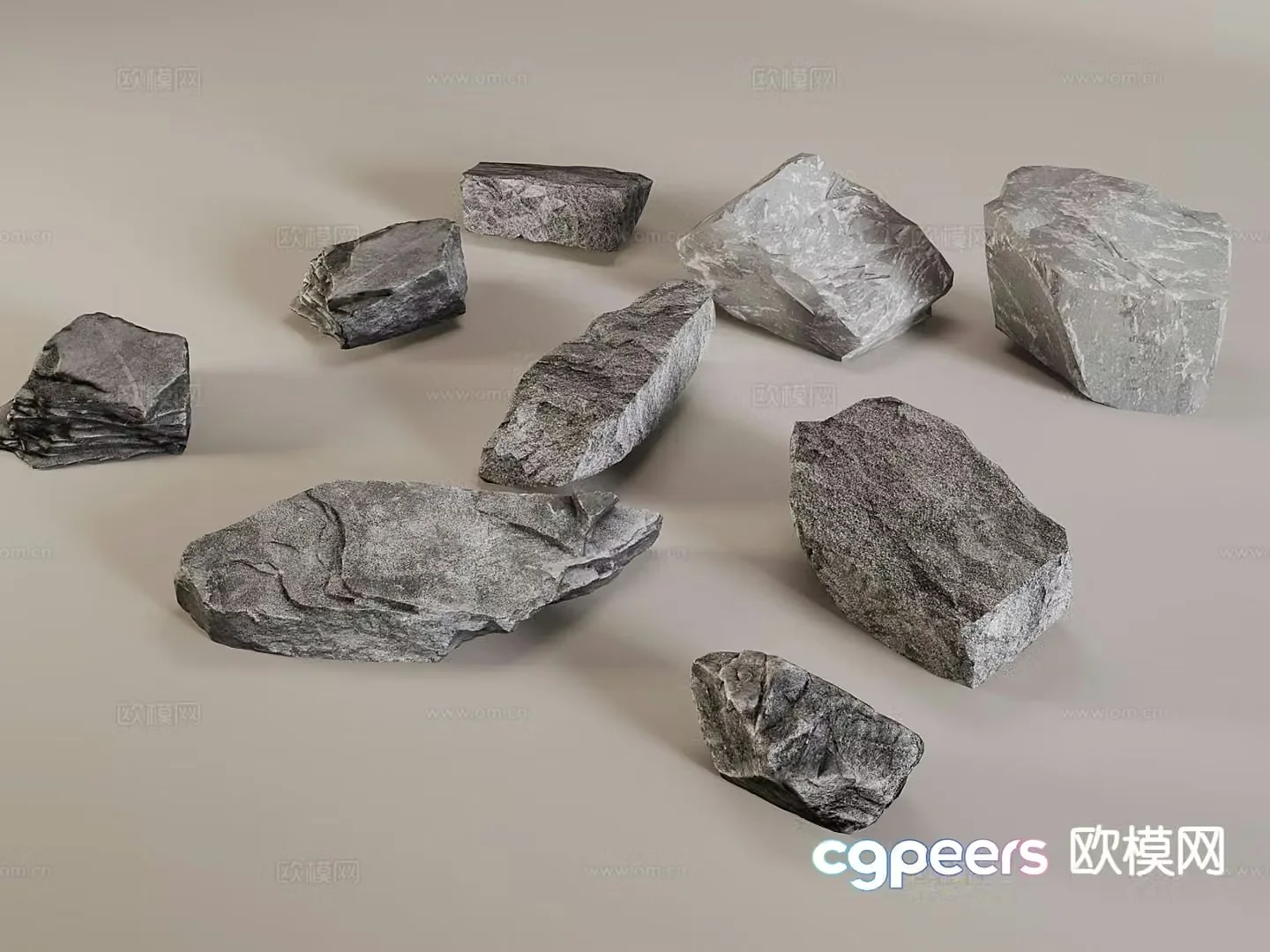 stone rock stones landscape stone 3d model