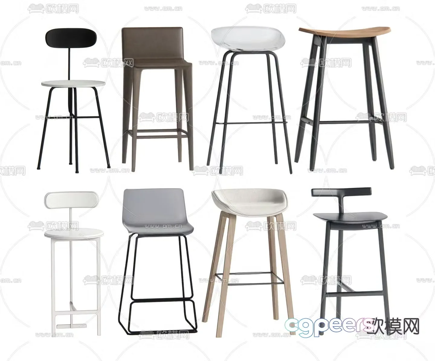Modern bar stool bar stool high stool 3d model