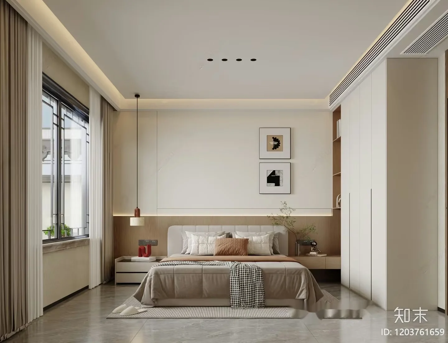Cozy Modern Bedroom 3D Model – 8733 – CORONA Render